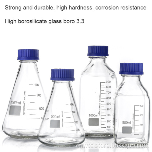 Lab Glass Bottles: 250ml & 500ml Boro3.3 Borosilicate Reagent Media Bottles